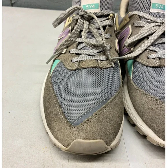 New Balance Women's 9 574 Sport Fresh Foam Grey Purple Teal Sneakers Running - Picture 8 of 16